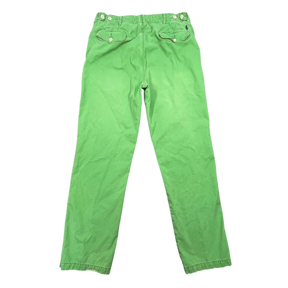 Polo Ralph Lauren Green Officer Trousers Straight Leg Chino Mens 34x34 - Picture 2 of 11